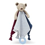 夢の空 赤ちゃん用 多機能タオル ふんわり洗浄綿繊維生地 吸収性強い　なぐさめるタオル30cm*30cm 可愛い小熊人形付き