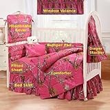 Camo Realtree AP Fuchsia (Hot Pink) 7 Pc Baby Crib Set - Gift Set, Save By Bundling! by Realtree