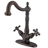Kingston Brass KS1495AX Two Handle Vessel Sink Faucet with Optional Cover Plate