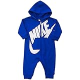 NIKE(ナイキ)男の子用青NIKEビッグロゴフード付きロンパース (6-9months（身長約70-75cm）) [並行輸入品]