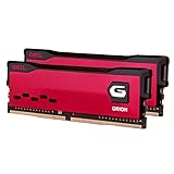 GeIL ORION DDR4 RAM，16GB (8GBx2) 3200MHz 1.35V XMP2.0，Intel/AMD 兼用、高速性能、卓越したパーフォーマンス、特許テスト済、ファンタジーデザイン、Long DIMM 高速デスクトップメモリ、ゲーミング/マルチメディア/ハイビジョンlive(レッド)