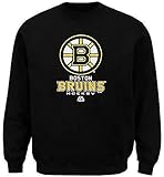 Boston Bruins NHL Boysマジェスティックフリースクルーネックスウェットシャツブラックユースサイズ L