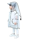 [HIMOE] レインウェア キッズ アウトドア 防水 リュック対応 子供 雨具 ポンチョ 撥水加工 通学 通園 遠足 ポーチ付き 90-120cm (Sサイズ, ブラック)