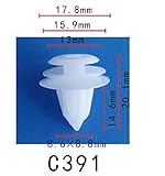 パネル (トリム) クリップ リベット　トヨタ系　パネル用　PF-C391　10個