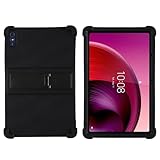 【QYCyu】Lenovo TAB7ケース10.6インチ,タブレットシリコーンケース ，耐衝撃性ケース，Lenovo tab7/Lenovo Tab M10a 5G LET02ケース，レノボ タブ7 / タブM10a softbank A301LV / AUケースカバー,四隅に頑丈な落下防止シリコンを採用。調節可能なスタンド機能付き，着用が簡単な，子供用保護ケース，全面保護。(ブラック)