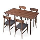 LOWYA ロウヤ ダイニングテーブル ダイニングテーブルセット 5点セット 4人掛け 突板 テーブル チェア ダイニングチェア ダイニング 新生活 おしゃれ ウォルナット 天然木
