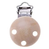 ウッド　赤ちゃん　幼児の幼児の　おしゃぶりダミー乳首の寒い肌のホルダー　サスペンダーのクリップ　ベージュ