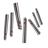 超硬エンドミル フライスシャンク 加工用カッター 4刃 鋼製 HSS-AL ストレート 加工用 カッター 2mm 3mm 4mm 5mm 6mm 8mm 10mm 7点 セット (4枚刃)