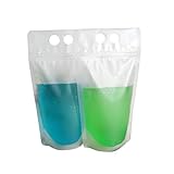 価格/ 50個Aspire Heavy Duty半透明つや消しStand UpジュースPouches with Ziplock、携帯型、8ミリ、12オンス、16オンス、25oz、34oz )、FDA準