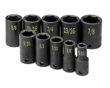 Sk Hand Tool Sk4060 .38 In. Drive Semi Deep Sae Impact Socket Set