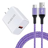急速充電器 type-c Android充電器 qc3.0充電器 18W/3A スマホ充電器 Type-C 急速充電 USB-Cケーブル 1.83m/1本 QC3.0アダプター アンドロイド充電器 タイプCコード 携帯急速充電器 Galaxy急速充電器 USB充電器 type c acアダプター タイプC電源コード USBコンセント 急速充電 USB電源アダプタ Aquos zero6 R6 sense6,Galaxy F52,Note 20 20Ultra 10 9,S22 S21 FE S20 S10 Plus,A20s A42 A50s A51 A52 A70s A71 A80 A90,Z Flip3 Z Fold3,Moto G8 Z5 Z4 Z3 Play Z2 Z Force,LG G5 G6(パープル)