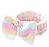 Qingsun make-up Face Washシャワーヘッドバンド、ソフトコーラルベルベットスタイルbow-knotヘアラップの女性女の子ヘアアクセサリー 15*5CM OWL155153LMZA