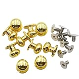 KUKU工房 ネジ式 ギボシ レザークラフト向け 頭径9mm 10個セット (ゴールド)