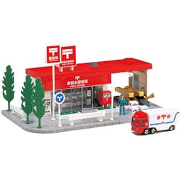 トミカタウン　4点　郵便局　タイムズパーキング　ネッツトヨタ　ガソリンスタンド オンライン限定価格*】トミカタウン 郵便局（トミカ付き