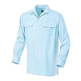 SOWA(ソーワ) 脇メッシュ立衿オープンシャツ 65035    サックス L