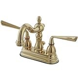 Kingston Brass KS1602ZL Two Handle 4 in. Centerset Lavatory Faucet with Brass Pop-up