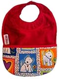Silly Billyz Towel Pocket Bib, Red, 3 mos - 3 Yrs by Silly Billyz