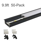 inshareplus LEDアルミチャンネルプロファイル、アルミ押し出しwithオイスターホワイトカバーUフラッシュマウントfor 8 mm 10 mmシングル行3528 5050 LEDストリップ
