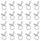 ファイニエ キーホルダー パーツ 金具 20個 シルバー 小さめ ナスカン キーリング チェーン セット 二重リング ハンドメイド アクセサリー AP2669