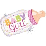 Baby Girl HolographicベビーボトルMylar Balloon by Shindigz