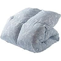 アイリスプラザ 羽毛布団 ホワイトダックダウン90% 日本製 充填量増量1.6kg ダブルロング ペイズリーブルー
