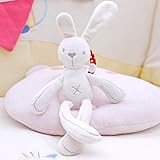 JEWH ベビー ソフト フラシ天 うさぎ ベア ベビーカー 人形 ラトル - キッズ モバイル ハンギング - ベッド ベル 幼児 車 ベビーカー 新生児 乳児 かわいい おもちゃ (ウサミ)