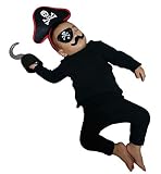 (TUISUK) ベビー コスチューム ハロウィン 寝相アート 海賊 ベビー服 記念 撮影 4点 セット