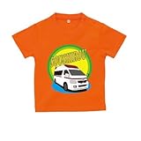 BabyChips 救急車(名入れ半袖ベビーTシャツ) 70 オレンジ