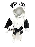 MINERVA 白黒 パンダ 子供バスローブ ＆ぬいぐるみ ギフトセット 箱入り　 フード、固定型のベルト、ポケット付き ボダン留め　高感度ハシマ二頭検針 安心安全 タオル地　着心地良い　100% V