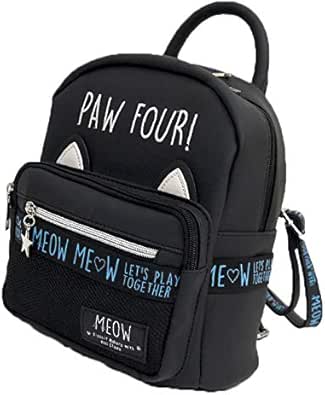 Amazon ミニリュック 女の子 小学生 中学生 ネコ耳 かわいい リュック リュックサック おしゃれ ガールズ ねこ 猫 ネコ ブルー Angela Carina リュックサック