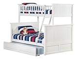 Nantucket Bunk Bed with Raised Panel Trundle Bed, Twin Over Full, White [並行輸入品]