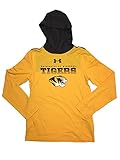 Missouri Tigers Under Armour Loose Fit YouthイエローグレーLSフード付きTシャツ( M )