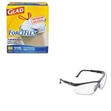 kitcox70427uvxs3200 – Valueキット – Uvex Genesisラップアラウンド安全メガネ( uvxs3200 )とGlad ForceFlex tall-kitchen巾着
