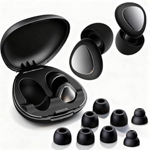 Bealemu 耳栓 睡眠用 ノイズキャンセリング 側寝対応 いびき対策 聴力保護 洗える 4サイズ ケース付 ブラック