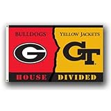 NCAA Georgia – Georgia Tech Rivarlyハウス分割フラグwithグロメット60 x 36 in
