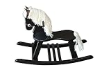 FireSkape Amish Crafted Solid Maple Black Finished Pony Rocking Horse with White Mane [並行輸入品]