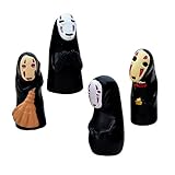 Kweetop カオナシ 千と千尋の神隠し キッチンコレクション 園芸の小道具 アクセサリー PVC製 ランダムな色 四セット
