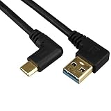 KKM-ラブショーUSB Type C 3.2方向変換 ケーブル, 0.25m 0.5m 1.0m 1.5m 1.8mUSB-A オスto USB-C オス 90度 L字型角度変換 ケーブル高耐久 超急速充電 56Kレジスタ実装 新しいMacBook/Nintendo Switch/Type-C機器対応 (USB右LtoTypec侧0.25m)