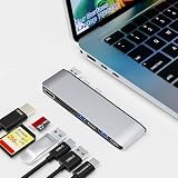 Microsoft surface laptop 7 ハブ 4K HDMI, USB-C Thunerbolt 4 (8k ビデオ+40Gbps データ+100W 充電), 2x USB3.0, USB-C, SD, TF, トリプルディスプレイ (surface laptop 7+HDMI+USB C) サーフェス laptop 7 (surface laptop 2024)用USBハブ