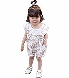 L&S(エル&エス) 子供　女の子 　Tシャツ　オーバーオール　ベビー　ショートパンツ　上着　半袖　オーバーオールセット　オーバーオール 女児　ウェア　上下セット　春　夏 (80cm, パープル)