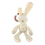 Maimaiti 赤ちゃん用 ベビー用 おもちゃ ベッド ベビーカー ぶら下げ ぬいぐるみ 熊ちゃん ウサギぬいぐるみ　かわいい 動物 ウサギちゃん　知育聴覚 飾り　出産お祝い　プレゼント (A)