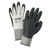 West Chester 715SNFP/M 15 Gauge Sponge Nitrile Dipped Glove, Medium, White/Gray (Pack of 12) [並行輸入品]