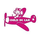 デザイン工房ＳＩＧＮＳ 車ステッカー Child in car 12 綺麗にはがせる 車 ステッカー 飛行機 プロペラ マゼンタ