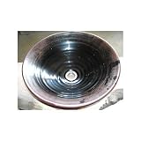 真山窯　陶芸手洗い鉢黒天目 38cm 大