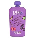 Ella's Kitchen Blueberries, Apples, Bananas + Vanilla from 4 Months 120g (Pack of 2) - エラのキッチンブルーベリー