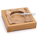 CXQ ヨーロッパスタイルのクリエイティブ木製クリスタルガラス灰皿