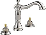 Delta 3597LF-PNMPU-LHP Cassidy Two Handle Widespread Bathroom Faucet with Metal Pop-Up Drain without