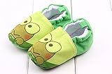 WIN ビーシューズ ファーストシューズ ビー 子供 靴 赤ちゃん 滑め防ぐ靴 室内履き ルームシューズ ソフトソール 出産お祝いプレゼントにも (13cm, カエル)