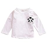 Cutelove 女の子　男の子　キッズ　子供　ベビー服　長袖のTシャツ　トップス　上着　パンダ柄　秋　普段着　カジュアル　白い　黒い