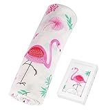 Kiddaroos 滑らかで柔軟竹繊維+Muslin綿製ベビー風呂敷、サイズ47"×47"、ベビー襁褓毛布、ナーシングカバー 、涎掛け、寝具とベビー用品として使用 | エコ活性染料プリント